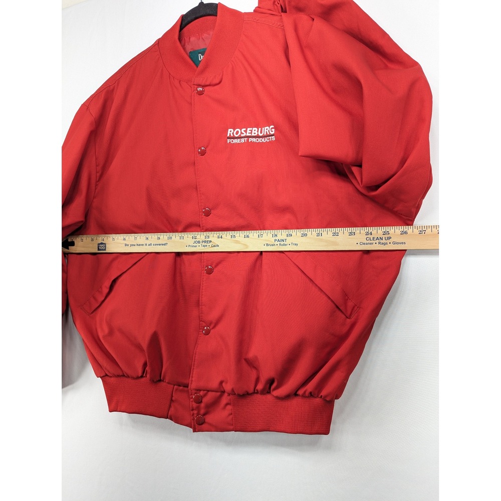 Dunbrooke‎ Mens Red Continental Bomber Jacket Roseburg Forest Products XL USA - Picture 6 of 10